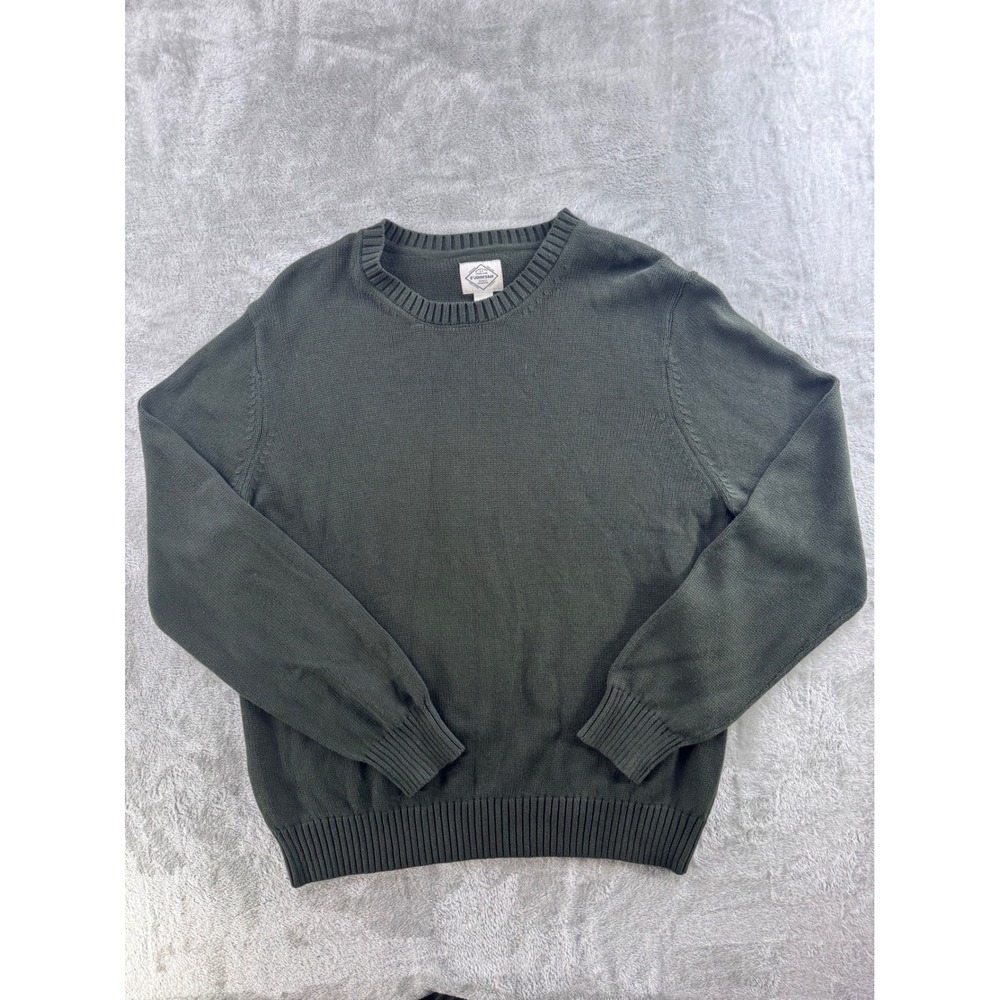 St. John's Bay Mens Crewneck Sweater Cotton Minimalist Normcore Classic XL Green